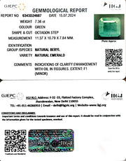 7.36/CT Natural Panna Stone with Govt. Lab Certificate-8991